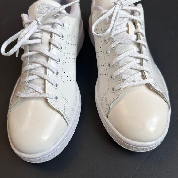 Adidas Cloudfoam Advantage Clean White Sneakers Women’s 9.5 Tennis Y2K Style - Picture 2 of 11